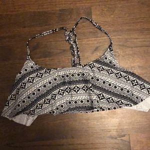 Black & white Aztec design bikini top